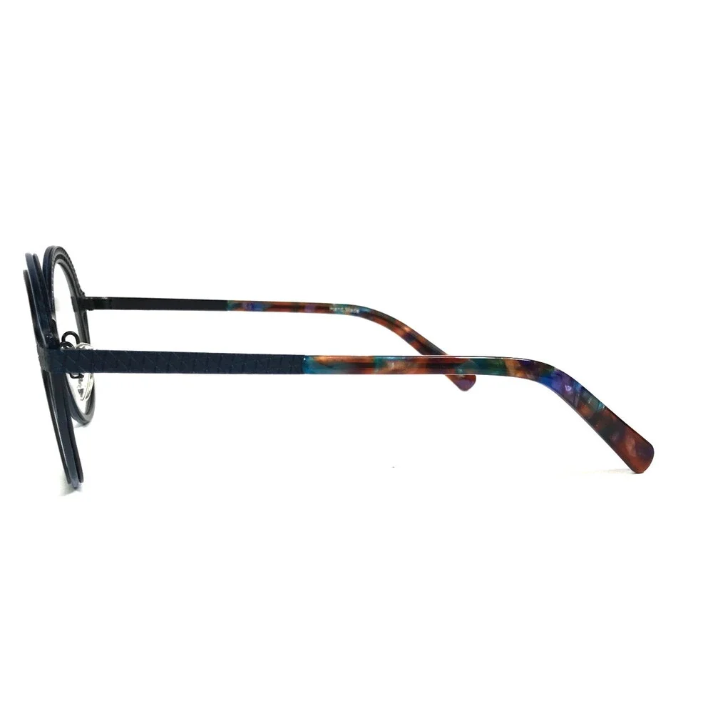 BOZ Eyeglasses Frames ITZA 2035 Blue Brushed Blue Navy Round Webbed 48-21-140